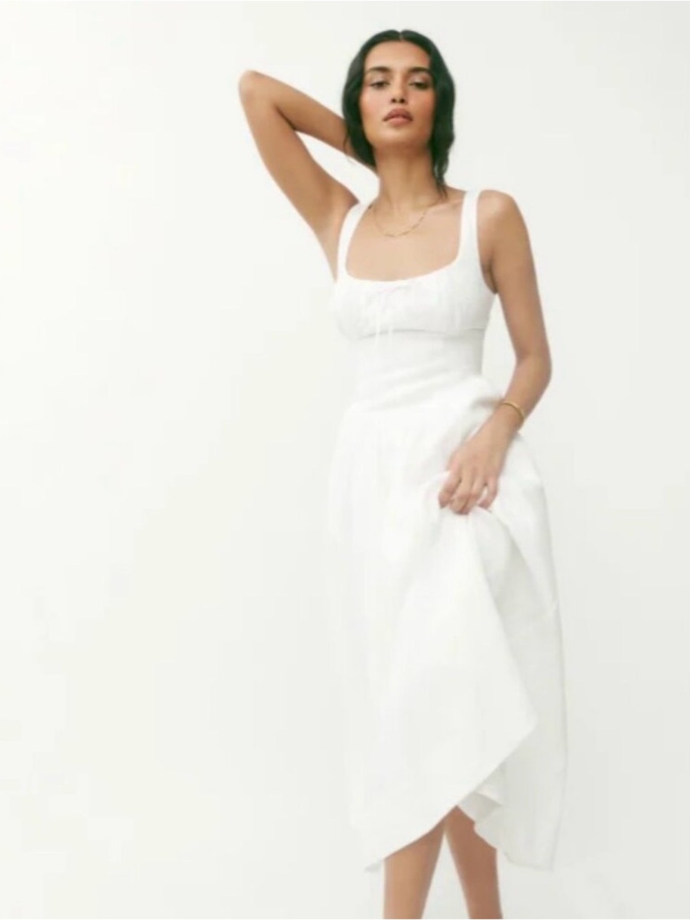Reformation Baila Linen Midi Dress